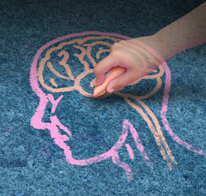 A chalk drawing of a mind.
